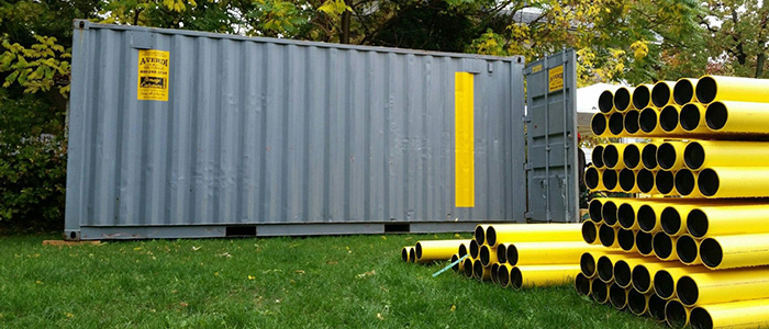 A-Verdi Storage Container with 24ft Pipe Storage