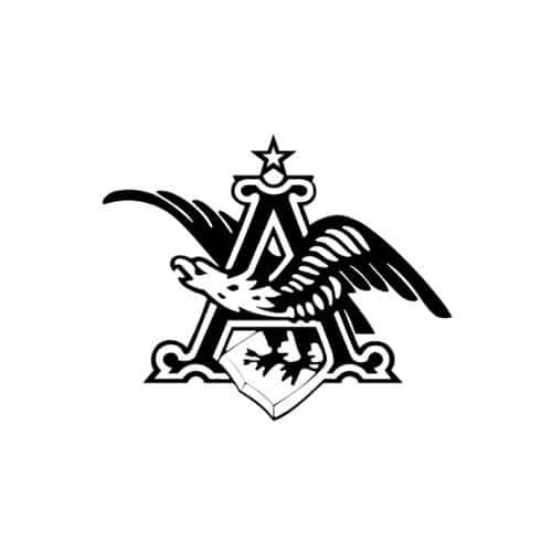 A bold, black capital letter “A” with an eagle flying through it, wings extended, and a star above the letter.