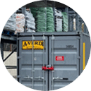 A-Verdi storage container used at commercial site for secure equipment and material storage.