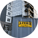 A-Verdi storage container placed at a construction site for secure temporary on-site storage.