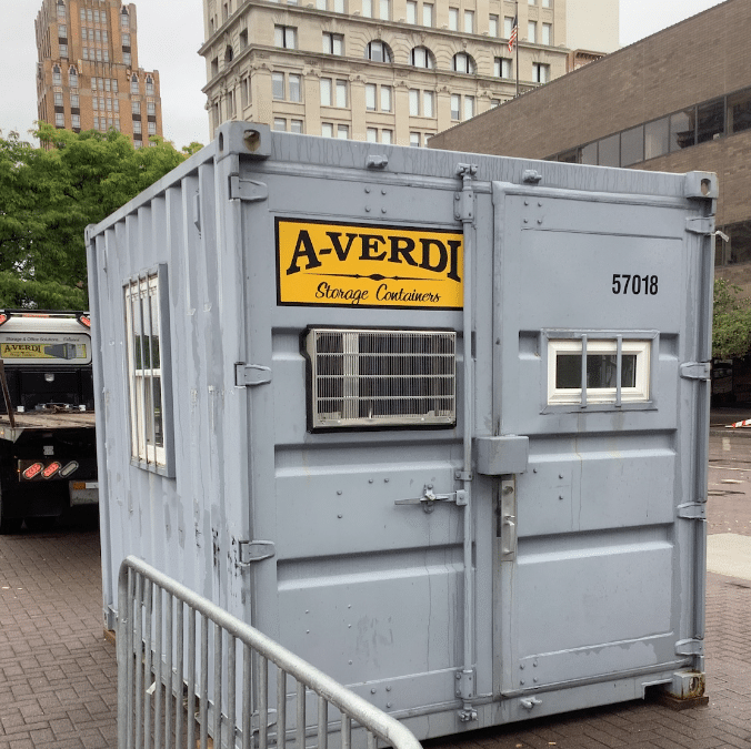 10 foot a-verdi office container used as ticket booth at taste of syracuse event in 2024