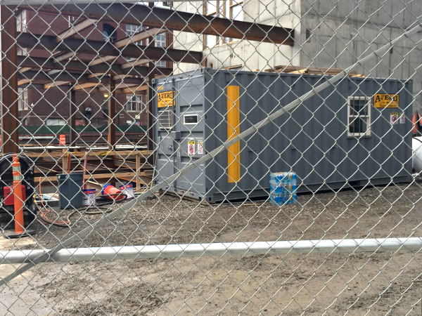 Image of a storage container at a construction site